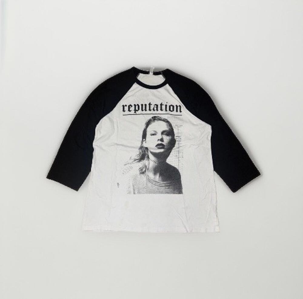 Taylor Swift 3/4 Sleeve Reputation T-Shirt White Black Large 20x26